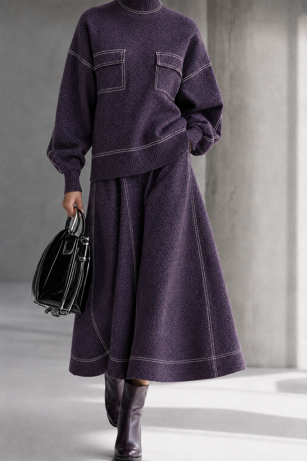 100 % kašmyras – violetinis melanžas - Image 4